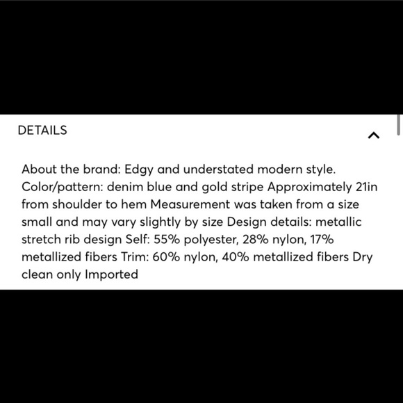 Rag & Bone Raina Metallic Thread Striped
Sweater in Blue Gold - XS gently used - Picture 10 of 13